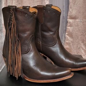 Women's Idyllwind Brown Fringe Cowgirl Western Boots Size 9.5